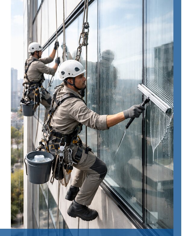 Мойка окон альпинистами в Астрахани от 4624 р. | ВЫСОТНИК-Стр