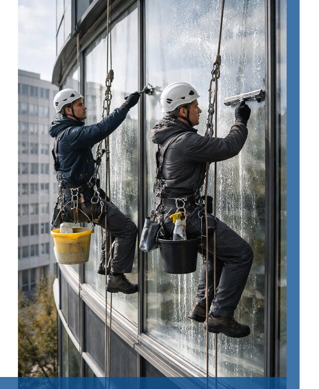 Мойка панорамных окон в Астрахани от 360 р. заказать у ВЫСОТНИК-Стр