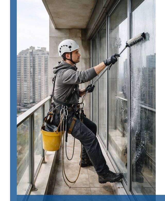 Профессиональная мойка балконного остекления в Астрахани