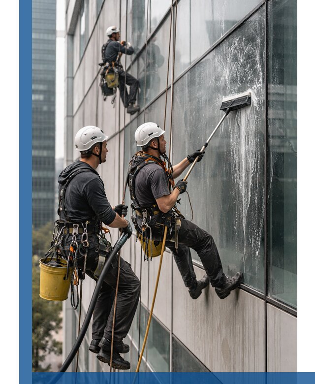 Профессиональная высотная мойка фасадов зданий в Астрахани