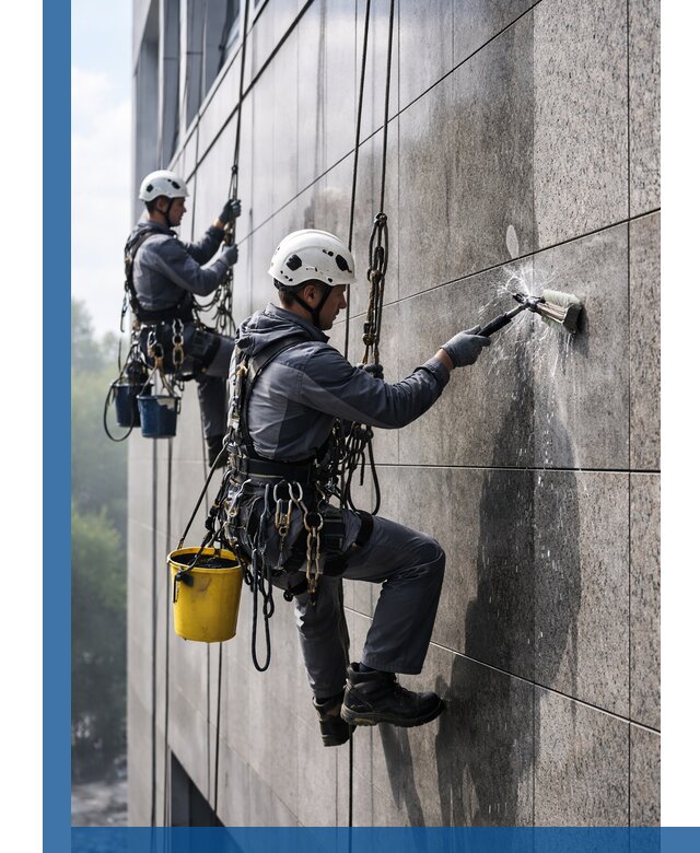 Профессиональная мойка фасада из керамогранита в Астрахани