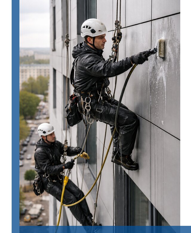 Профессиональная мойка фасада из композита в Астрахани