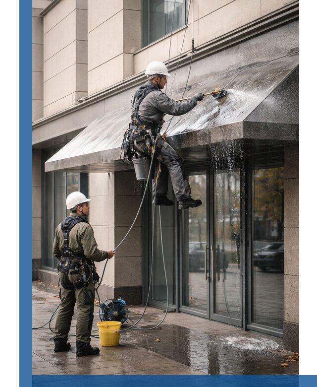 Профессиональная мойка козырьков и навесов в Астрахани