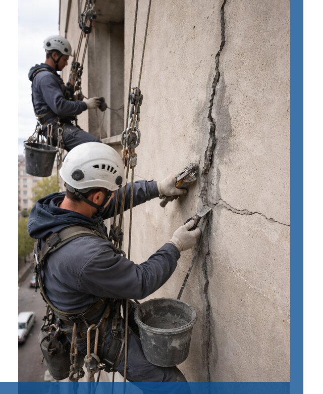 Заделка трещин на фасаде в Астрахани от 925 р. | ВЫСОТНИК-Стр