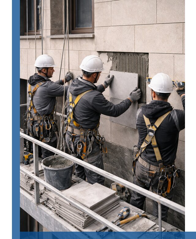 Ремонт облицовки фасада плиткой в Астрахани с гарантией