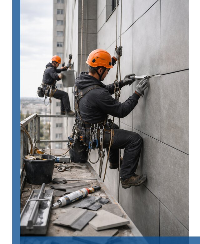 Профессиональный ремонт фасада из керамогранита в Астрахани