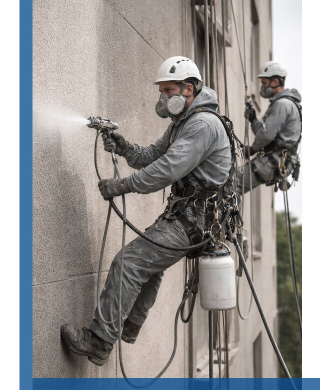 Безвоздушная покраска фасадов зданий в Астрахани профессионально