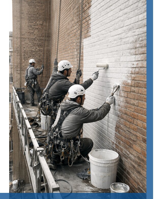 Покраска кирпичного фасада в Астрахани от 360 р. | ВЫСОТНИК-Стр