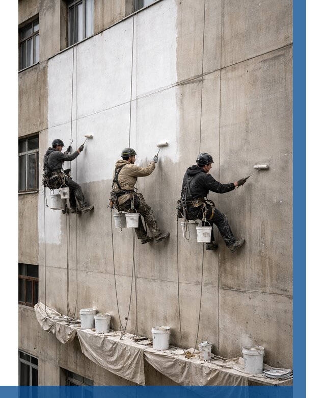 Покраска бетонного фасада в Астрахани от 360 р за м2 | ВЫСОТНИК-Стр