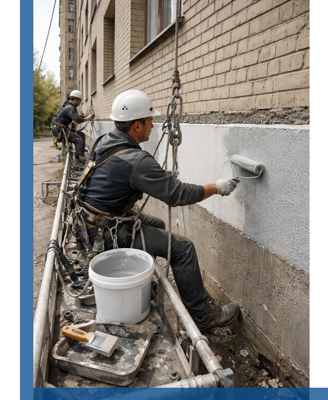 Окраска цоколя здания в Астрахани профессионально и надежно