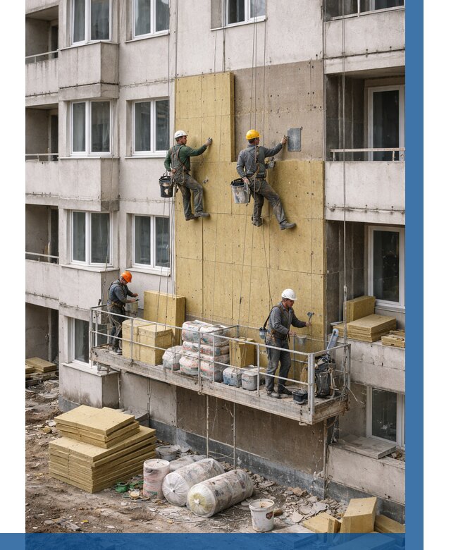 Утепление фасада минватой в Астрахани от 1541 р. | ВЫСОТНИК-Стр