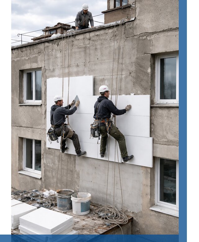 Утепление фасада пенополистиролом в Астрахани от 1850 р. | ВЫСОТНИК-Стр