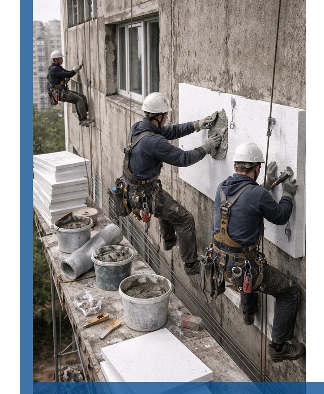 Утепление фасада пенополистиролом в Астрахани под ключ