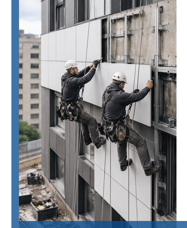 Монтаж композитных панелей фасада в Астрахани под ключ