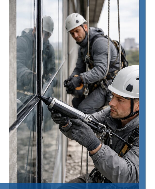 Герметизация витражных швов в Астрахани от 668 р. | ВЫСОТНИК-Стр