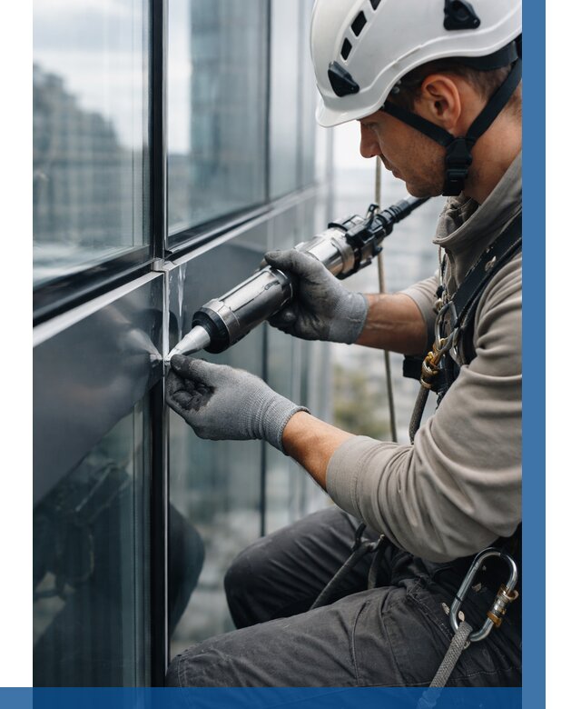 Герметизация стыков витража в Астрахани от 1233 р. | ВЫСОТНИК-Стр