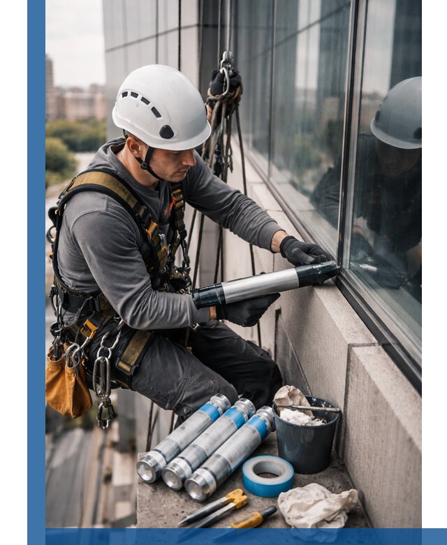 Герметизация стыков витража в Астрахани для герметичных фасадов