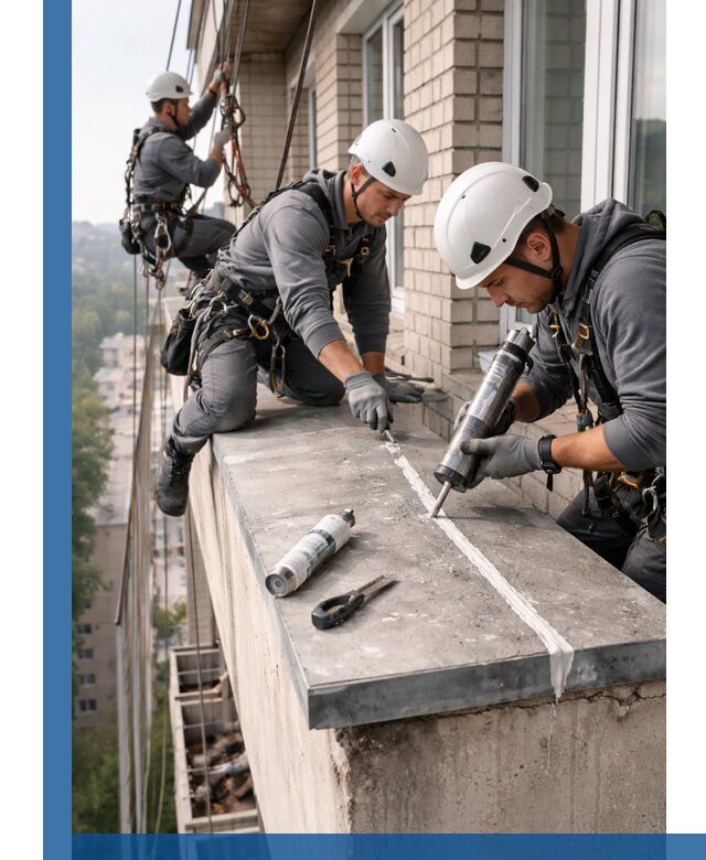 Герметизация балконного козырька в Астрахани профессионально