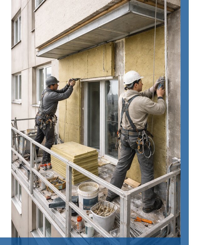 Утепление балкона снаружи в Астрахани от 1644 р. под ключ ВЫСОТНИК-Стр