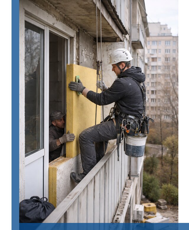 Профессиональное утепление балкона снаружи в Астрахани под ключ