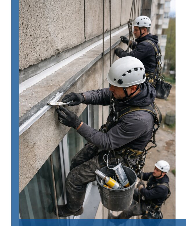 Герметизация примыкания балкона в Астрахани под ключ с гарантией