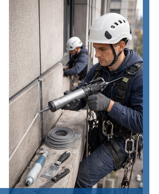 Герметизация деформационных швов фасада в Астрахани от 719 | ВЫСОТНИК-Стр