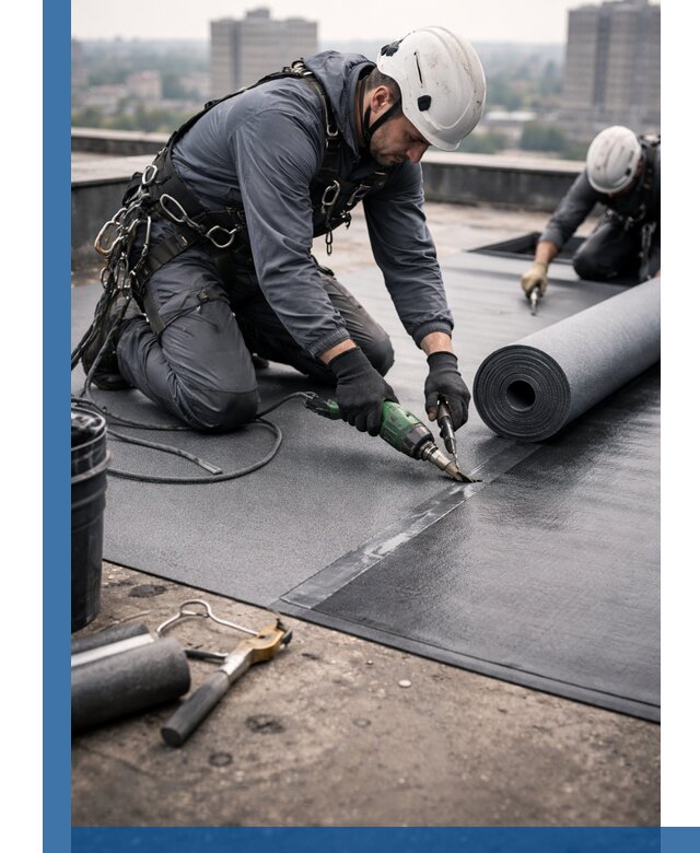 Ремонт мягкой кровли в Астрахани с выездом промальпинистов