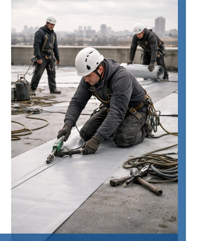 Ремонт мембранной кровли в Астрахани от 1850 р./м2 | ВЫСОТНИК-Стр