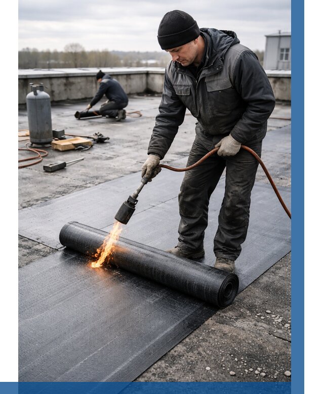 Ремонт наплавляемой кровли в Астрахани от 719 р. | ВЫСОТНИК-Стр