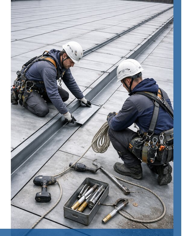 Ремонт фальцевой кровли в Астрахани от 719 р. | ВЫСОТНИК-Стр