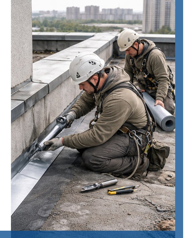 Ремонт кровельных примыканий в Астрахани от 1233 р. | ВЫСОТНИК-Стр