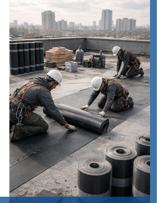 Монтаж мягкой кровли под ключ в Астрахани от 462 р. | ВЫСОТНИК-Стр