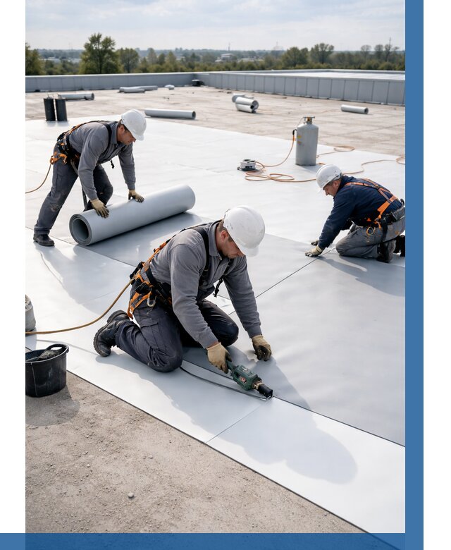 Монтаж мембранной кровли под ключ в Астрахани от 1233 р. | ВЫСОТНИК-Стр