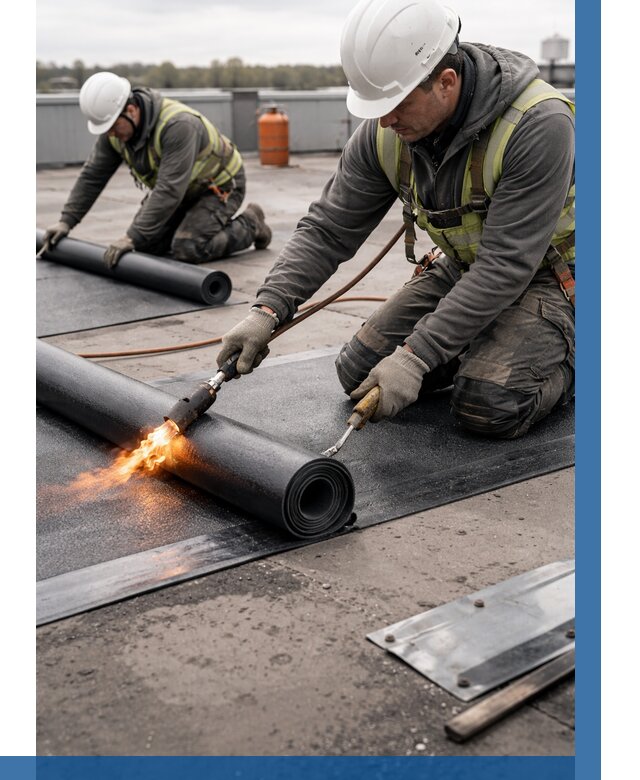 Монтаж наплавляемой кровли в Астрахани от 873 р. — ВЫСОТНИК-Стр