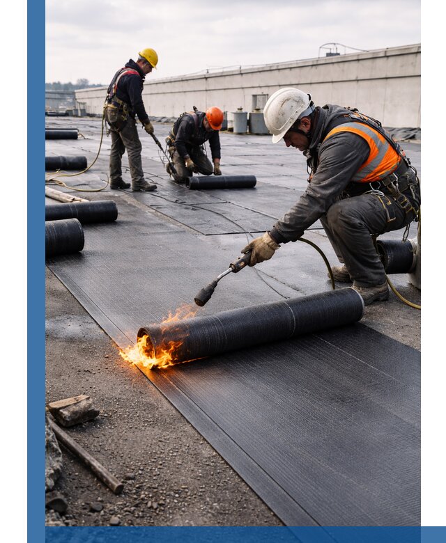Монтаж наплавляемой кровли в Астрахани профессионально