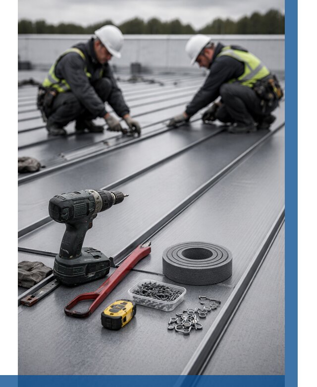 Монтаж фальцевой кровли в Астрахани от 1850 р. | ВЫСОТНИК-Стр