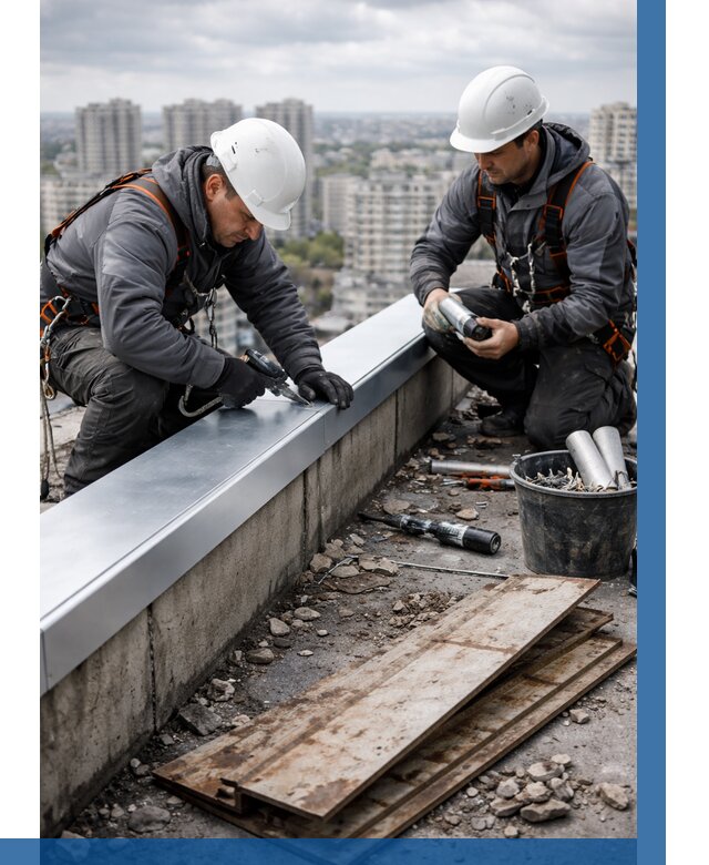 Замена парапетных крышек под ключ в Астрахани от 1233 р. | ВЫСОТНИК-Стр