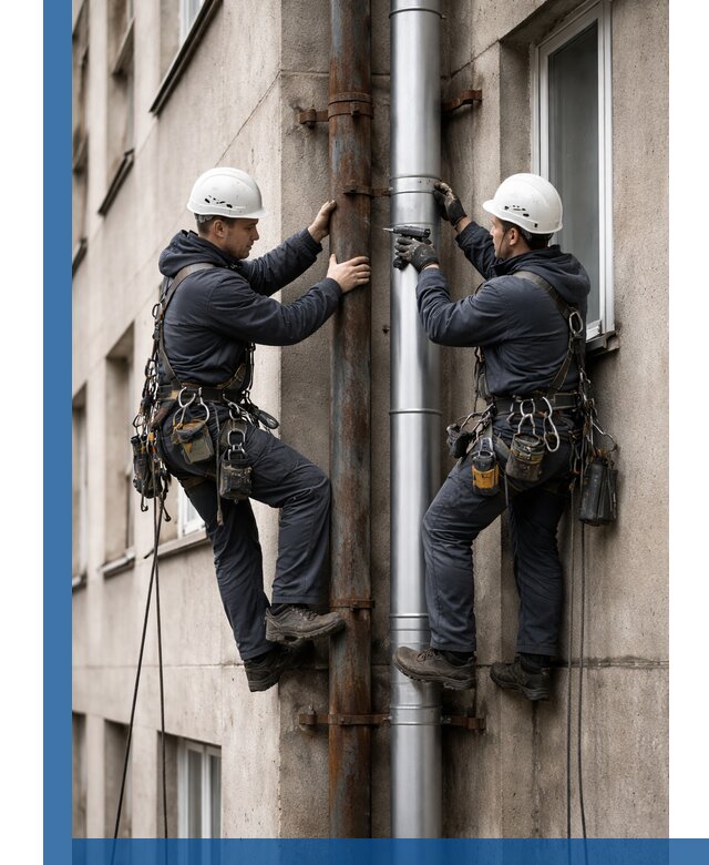 Замена водосточных труб в Астрахани: монтаж и демонтаж под ключ