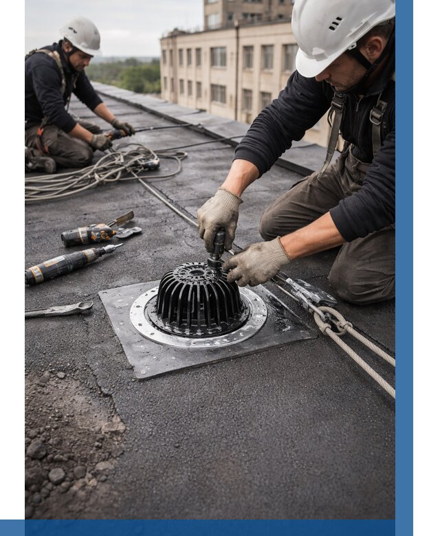 Установка водосточных воронок в Астрахани цена от 3597 р. | ВЫСОТНИК-Стр