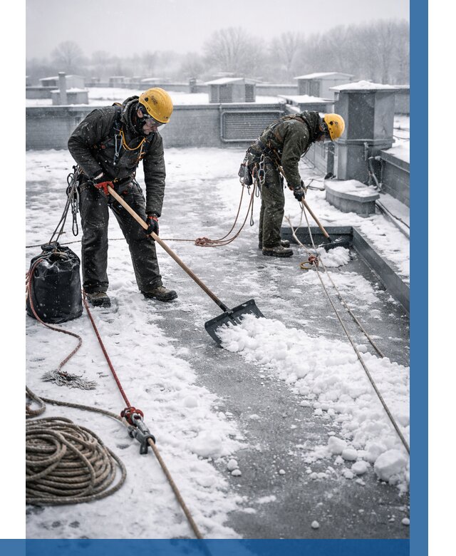 Очистка крыши от снега в Астрахани от 7707 р. | ВЫСОТНИК-Стр