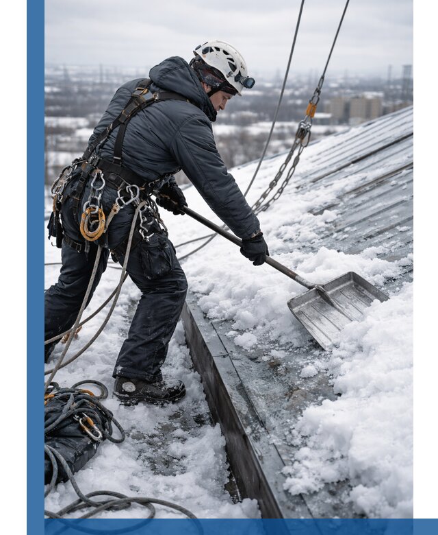 Профессиональная очистка кровли от снега и наледи в Астрахани