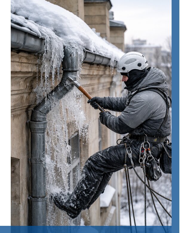 Очистка водостоков от льда в Астрахани от 3597 р. | ВЫСОТНИК-Стр