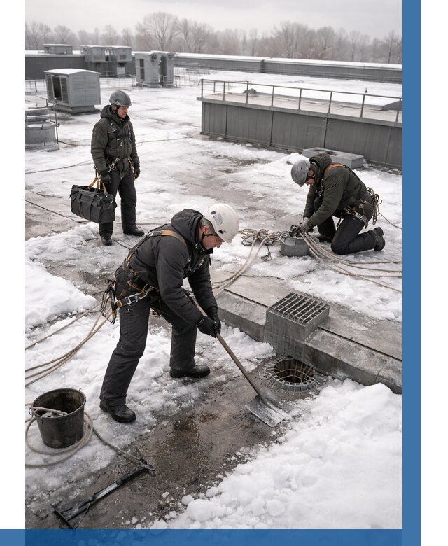 Абонентское обслуживание кровли зимой в Астрахани от 8221 р. | ВЫСОТНИК-Стр