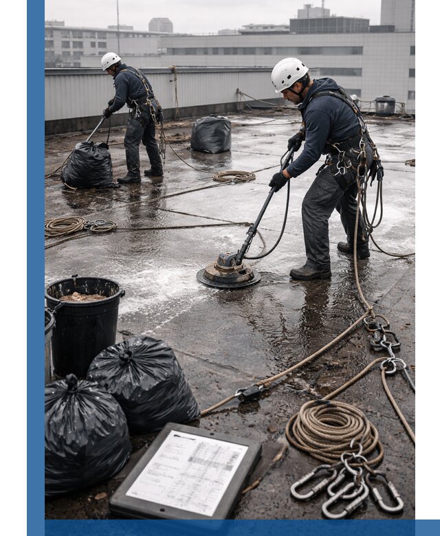 Плановая очистка кровли по графику в Астрахани для безопасности