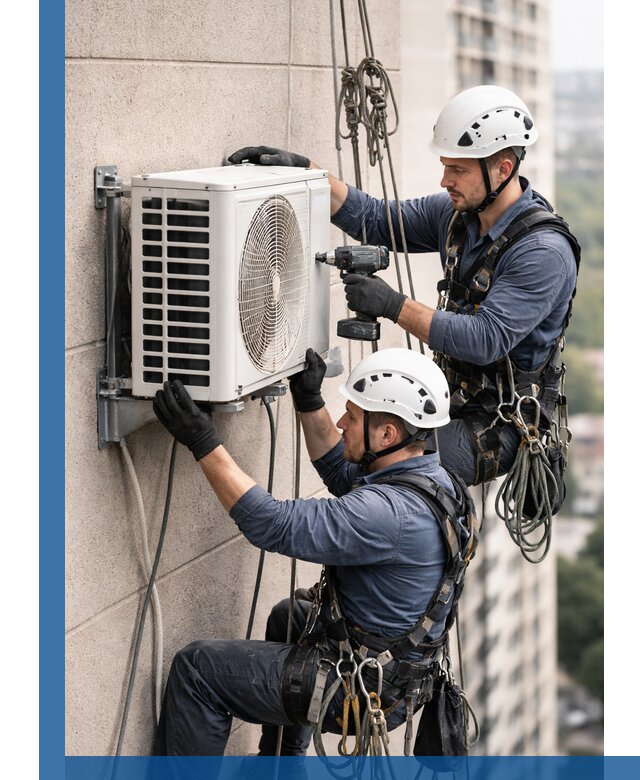 Монтаж внешнего блока кондиционера в Астрахани установка и крепление