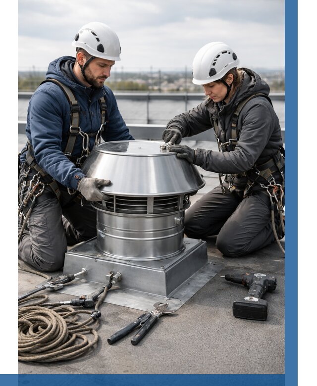 Установка дефлекторов на кровле в Астрахани от 4624 р. | ВЫСОТНИК-Стр