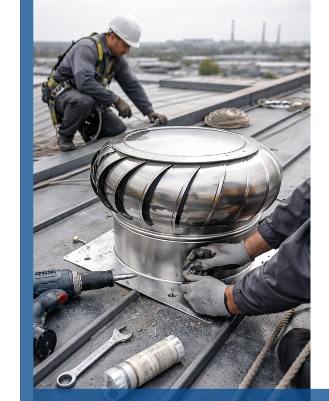 Установка дефлекторов на кровле в Астрахани профессионально