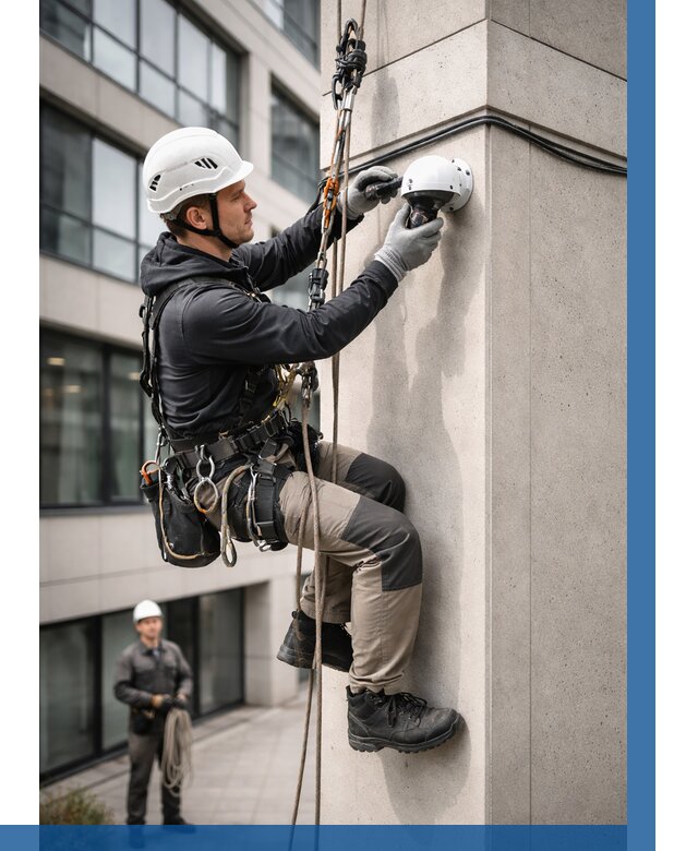 Монтаж камер видеонаблюдения на фасаде в Астрахани от 8735 р.-ВЫСОТНИК-Стр