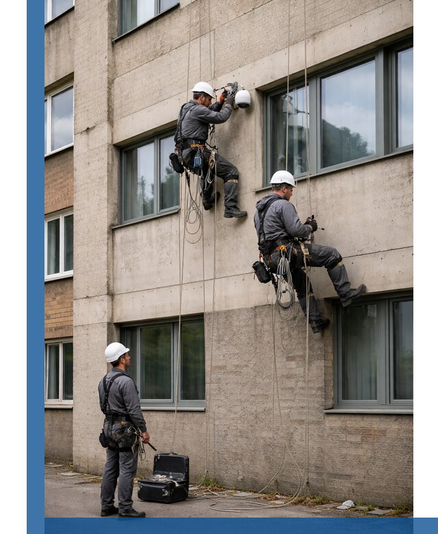 Монтаж фасадных камер видеонаблюдения в Астрахани под ключ