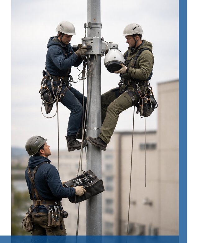 Установка видеокамер на мачте в Астрахани от 8735 р. | ВЫСОТНИК-Стр